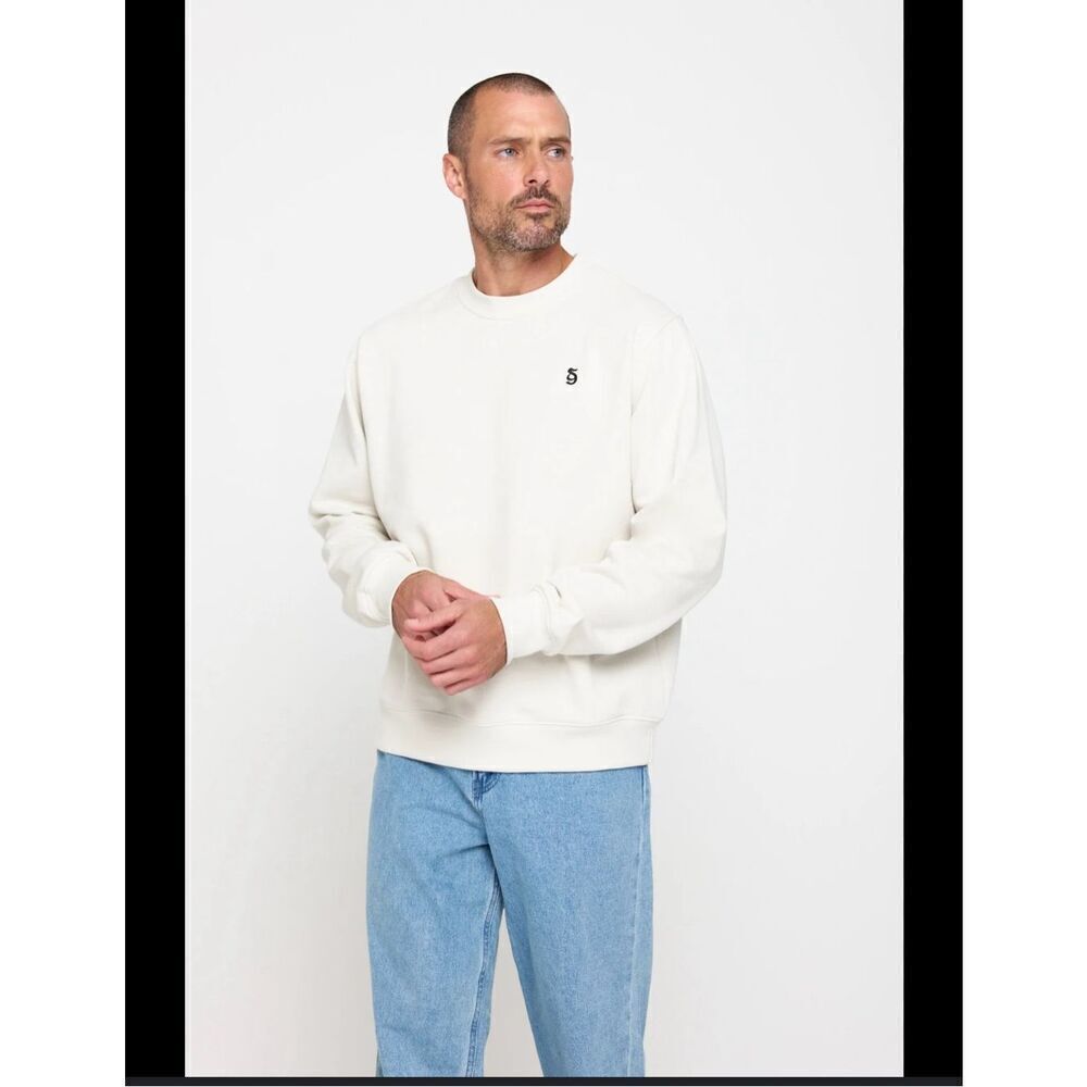 🌊 Spiritual Gangster Birch Cream Color Crewneck Pullover Sweater